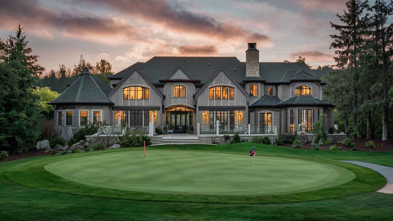 Golf-inspired features within the property