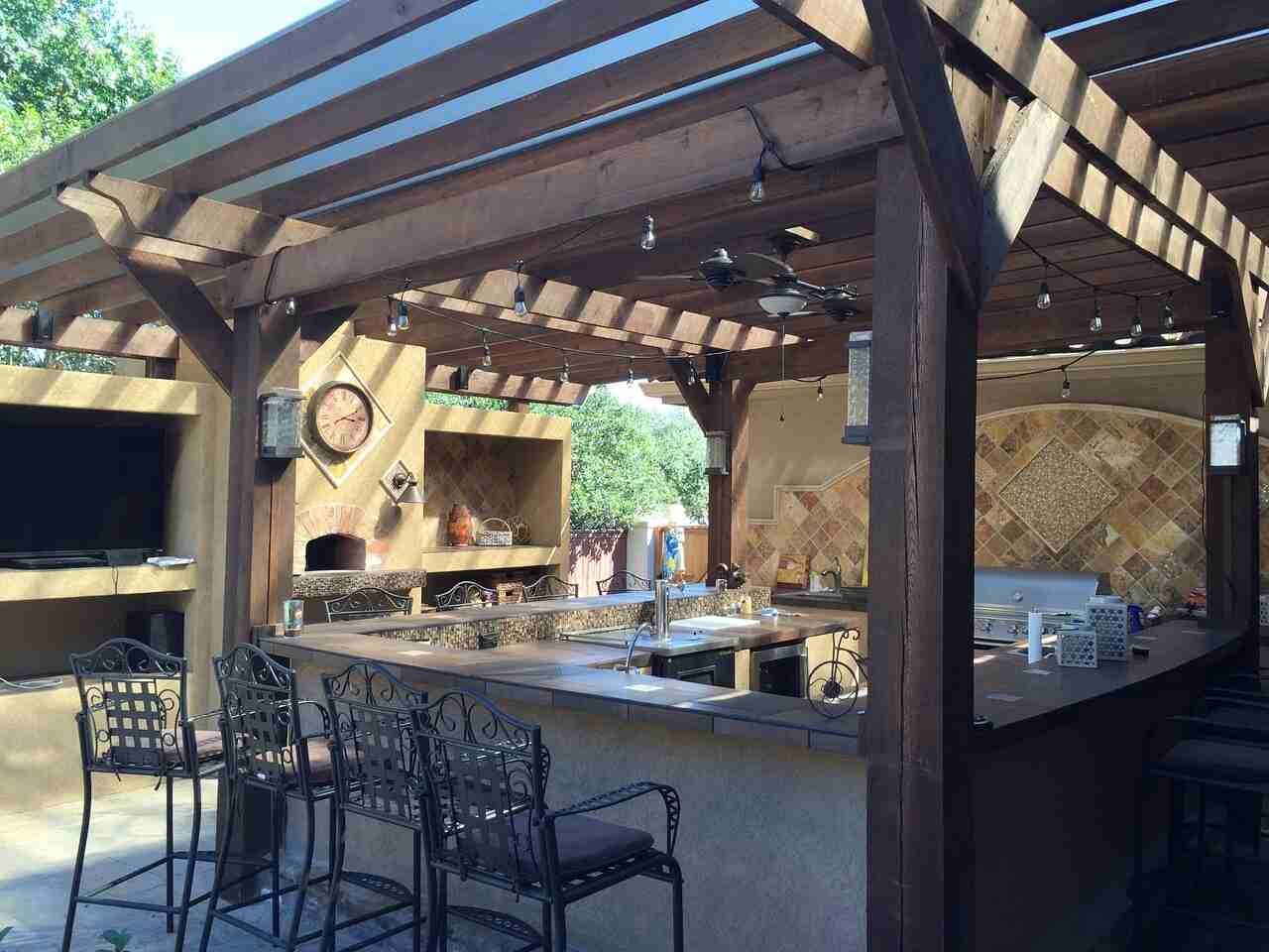 The outdoor kitchen and waterfalls A sneak peek
