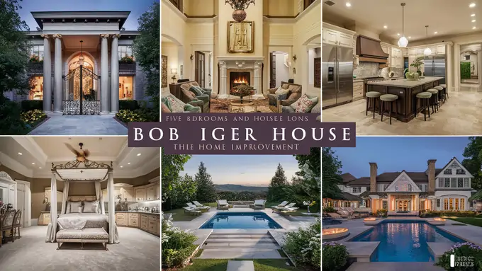 The mansion boasts five bedrooms and nine bathrooms in the main Bob Iger House alone.